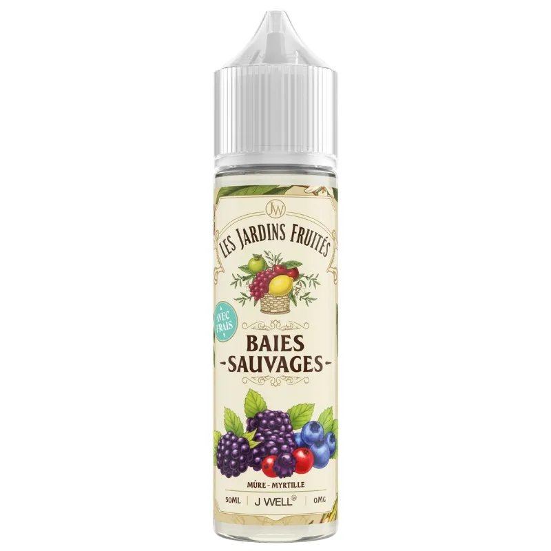baies sauvages les jardins fruites Baies Sauvages, un e-liquide rassemblant Mûre et Myrtille pour une saveur fruitée et fraîche dans un format 50 ml ! - J WELL Paris 5e Boutique Officielle - J WELL™