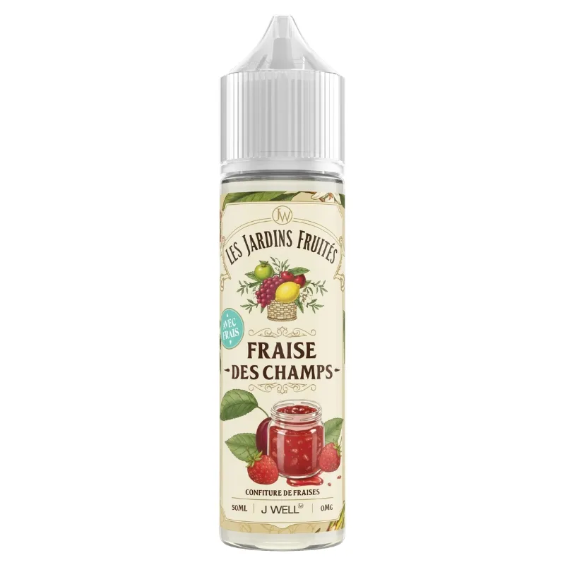 fraise des champs les jardins fruites Fraise des Champs, un e-liquide au format 50 ml à la saveur de Confiture de Fraise pour une saveur fruitée et fraîche ! - J WELL Paris 5e Boutique Officielle - J WELL™